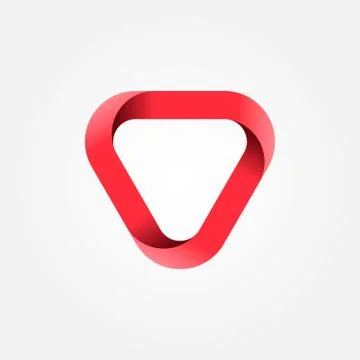 Triangle red logo. Design geometric element. Corporate, technology, media style Stock Illustration