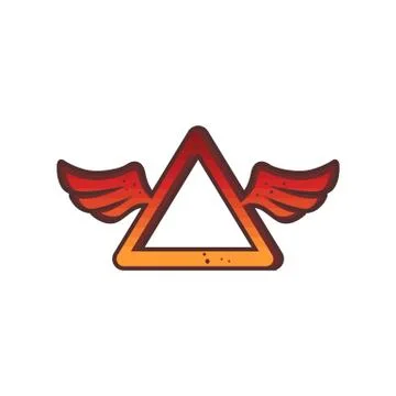 Triangle red wing theme logo sign icon Illustrazione stock