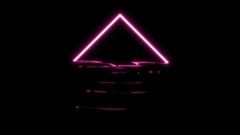 Triangle reflecting on a liquid surface - black background - 3D rendering Video stock 265467049