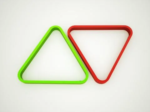 Triangle rendered red and green Stock Illustration