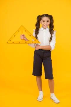 Triangle right angle. Math stem architecture faculty. Measuring equipment. Kid Stock Photos