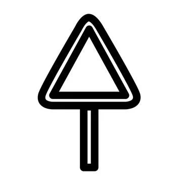 Triangle road sign flat icon Stock Illustration