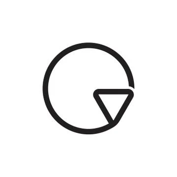 Triangle rotation motion line letter g logo vector Stock Illustration