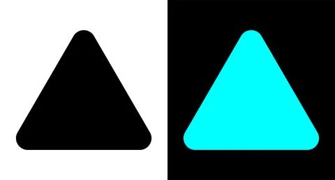 Triangle rounded corners silhouette icon. Triangle shape illustration. Stock Illustration