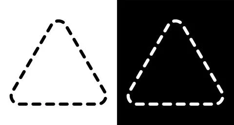Triangle rounded corners silhouette icon. Triangle shape illustration. Stock Illustration