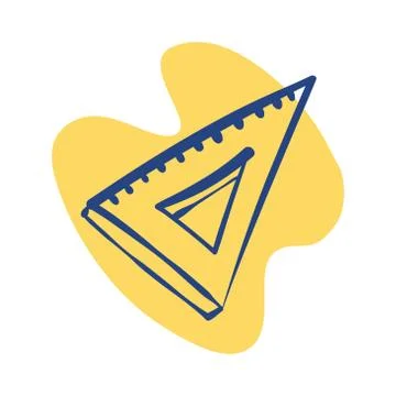 Triangle rule school supply line style icon Stock Illustration