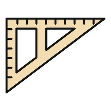 Triangle ruler drafting tool measuring angles and lines Stock Illustration