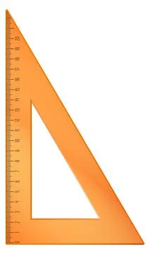 Triangle ruler. Geometry school tool. Math instrument Stock Illustration