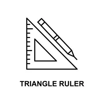 Triangle ruler icon. Element of measuring instruments icon with name for mobile Stock Illustration
