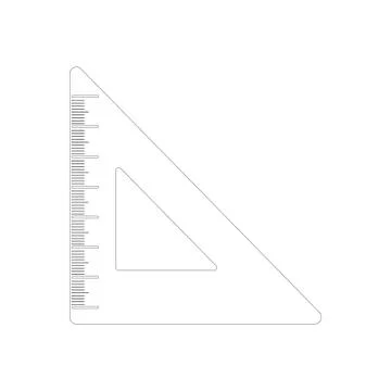 Triangle ruler icon in outline style isolated Stock Illustration