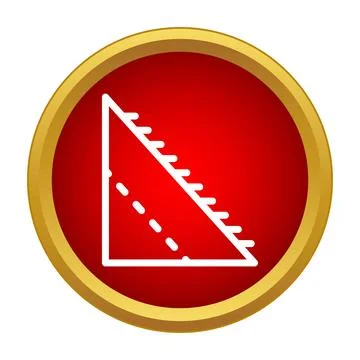 Triangle ruler icon representing geometry and measurement Stock Illustration