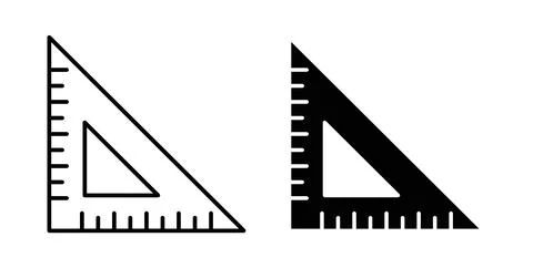 Triangle ruler icon symbol, outline icons 스톡 일러스트
