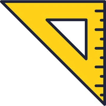 Triangle ruler icon vector measure tool on white Stock Illustration