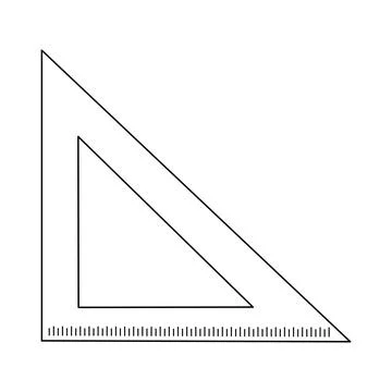 Triangle Ruler Outline for Coloring Page Stock Illustration