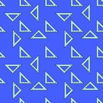 Triangle Ruler vector concept blue seamless pattern Stock Illustration