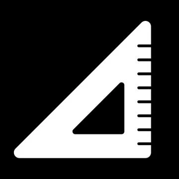 Triangle ruler vector icon. Black and white illustration of school tools . Solid イラスト素材