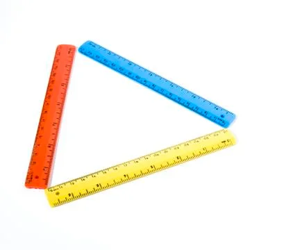Triangle in rulers Stock Photos