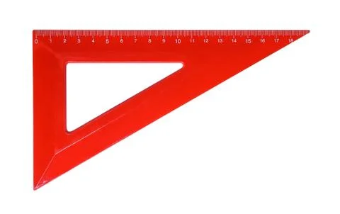 Triangle ruller for mathematics and geometry in school Stock Photos