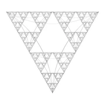 Triangle sacral geometry fractal structure background. Illustrazione stock