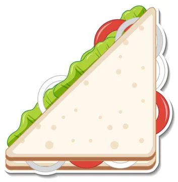 Triangle sandwich sticker on white background Stock Illustration