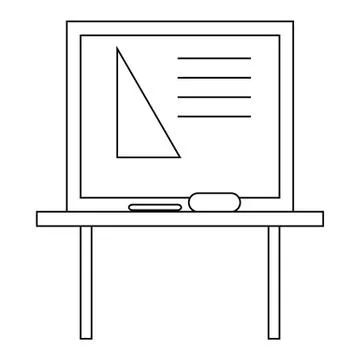 Triangle on a school blackboard icon outline style Stock Illustration