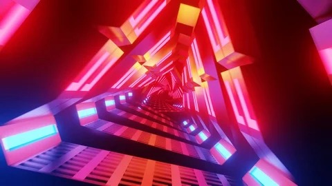 Triangle Sci fi Futuristic Animation loop for technology background Stock Footage 122240282