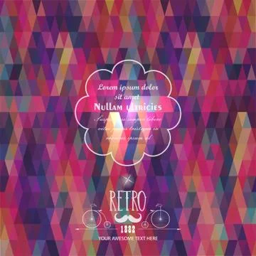 Triangle seamless background. retro label design. infographics composition wi Stock Illustration