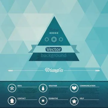 Triangle seamless background. retro label design. infographics composition wi Stock Illustration