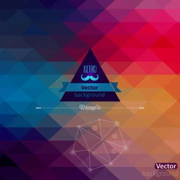 Triangle seamless background. retro label design. infographics composition wi Stock-Illustration