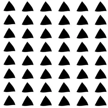 Triangle seamless hand drawn pattern. Black geometrical texture Stock Illustration