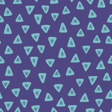 Triangle seamless pattern on blue backdrop. Trendy vector background 스톡 일러스트