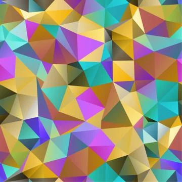 Triangle seamless pattern of geometric shapes. Colorful mosaic b Illustrazione stock