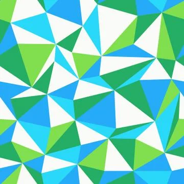Triangle seamless pattern. Green and Blue color themed Stock Illustration