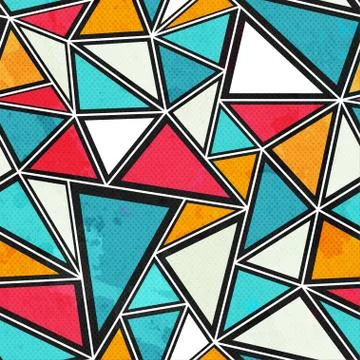 Triangle seamless pattern with grunge effect 库存插图