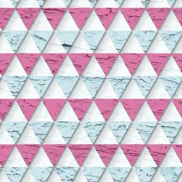 Triangle seamless pattern with grunge effect Stock Illustration