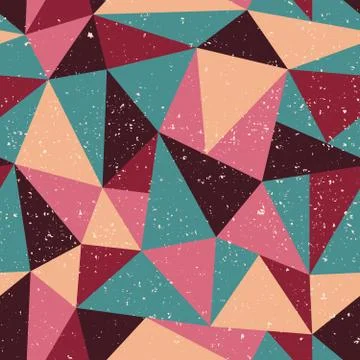 Triangle seamless pattern with grunge effect Stock Illustration