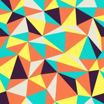 Triangle Seamless Pattern. Retro colors. Illustration