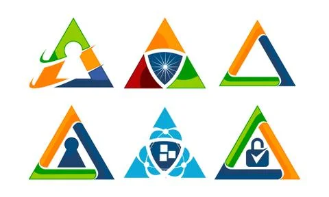 Triangle Security Template Set Stock-Illustration
