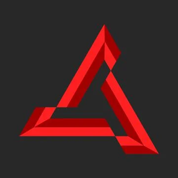 Triangle shape 3d logo alliance, creative construction cyclic geometric form, Stock Illustration