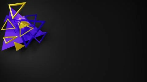 Triangle shape abstract background 3d render upper left Stock Illustration