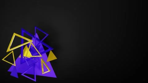Triangle shape abstract background 3d render lower left Stock Illustration