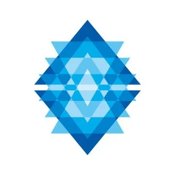 Triangle shape abstract intersection logo. Stock Illustration