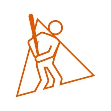 Triangle Shape Baseball Sport Figure Outline Symbol Vector Illustration Stock Illustration