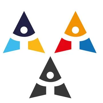 Triangle shape circle abstract connect logo Stock Illustration