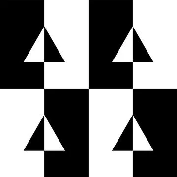 Triangle Shape in Contrast Color, Black White 스톡 일러스트