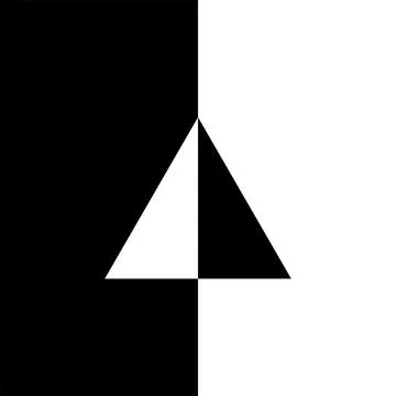 Triangle Shape in Contrast Color, Black White Illustrazione stock