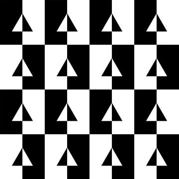 Triangle Shape in Contrast Color, Black White Illustrazione stock