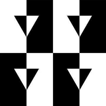 Triangle Shape in Contrast Color, Black White Illustrazione stock