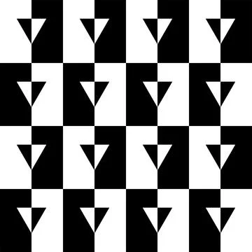 Triangle Shape in Contrast Color, Black White Illustrazione stock