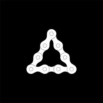Triangle Shape created from Chain Silhouette Stock Illustration